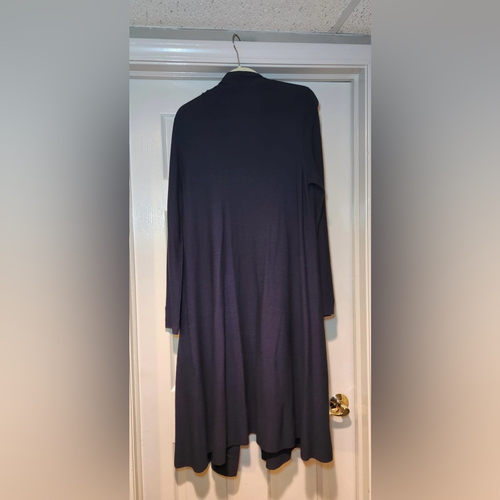 NWT Lafayette 148 Women’s Dark Blue Duster Cardigan Sweater Long All Seasons - Picture 8 of 8